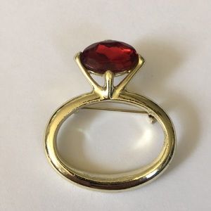 Ruby Ring Brooch Pin Jewelry